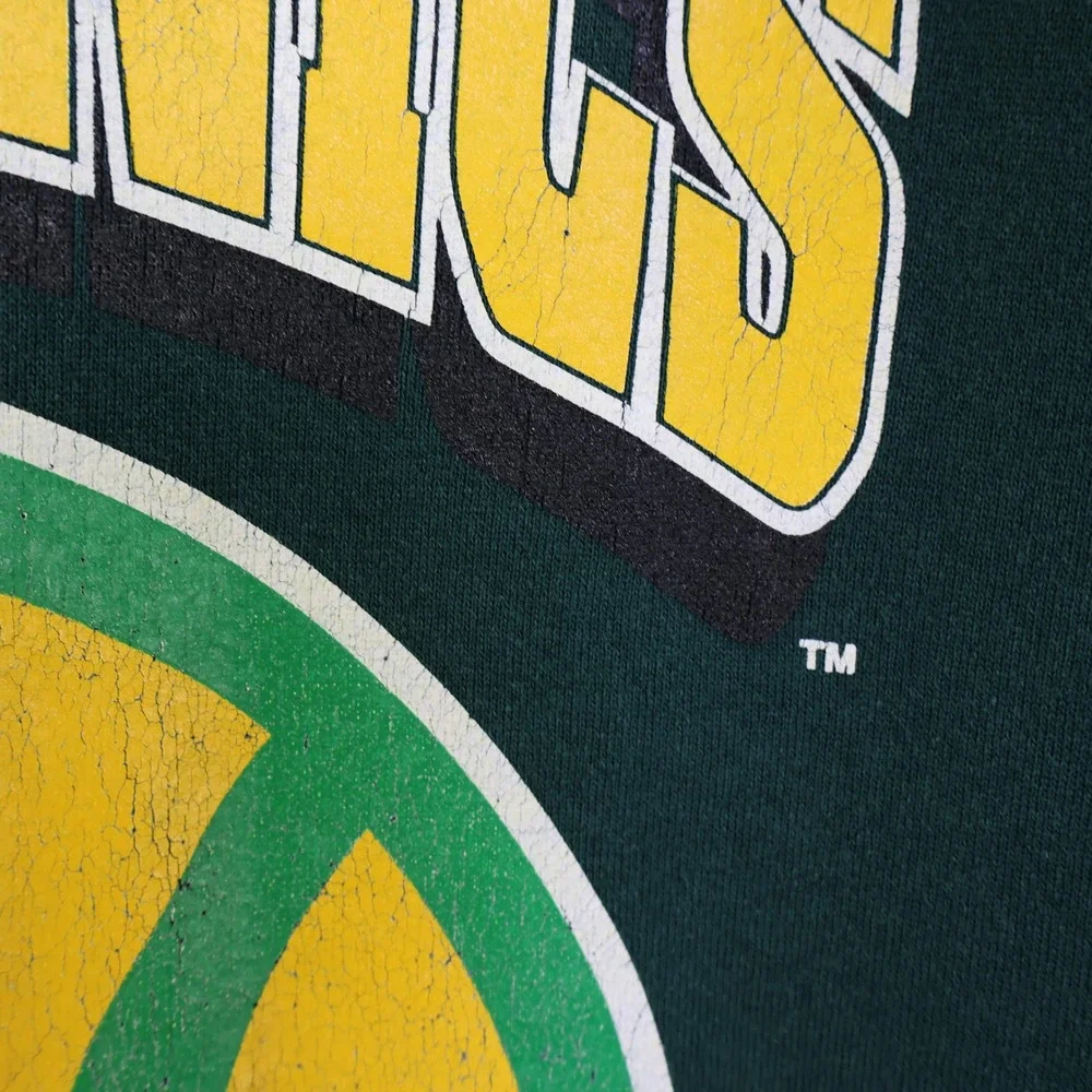 Vintage 90s Seattle SuperSonics Nutmeg Sweatshirt Size L NBA Basketball Green - Picture 7 of 11